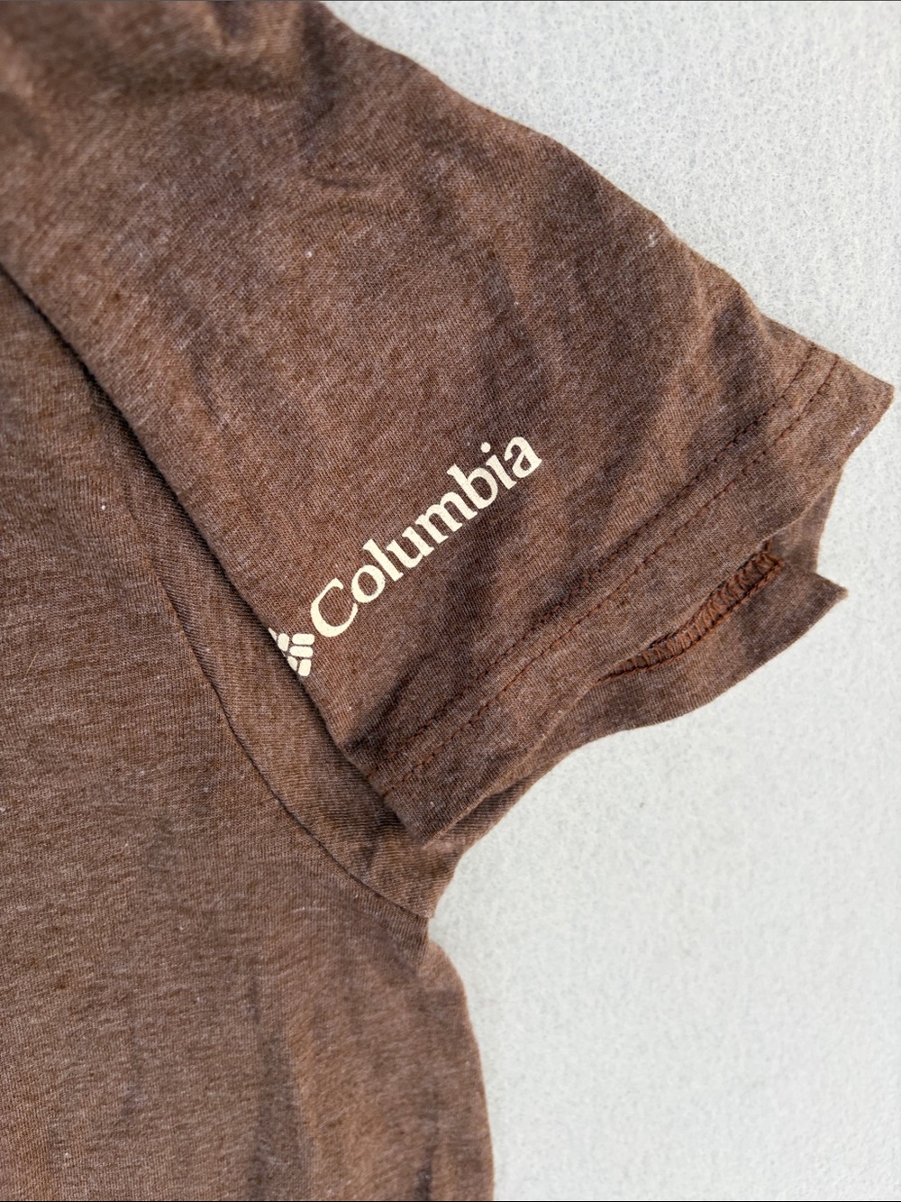 Columbia Brown Tee with Orange Sunset Mountain Graphic - Picture 3 of 4